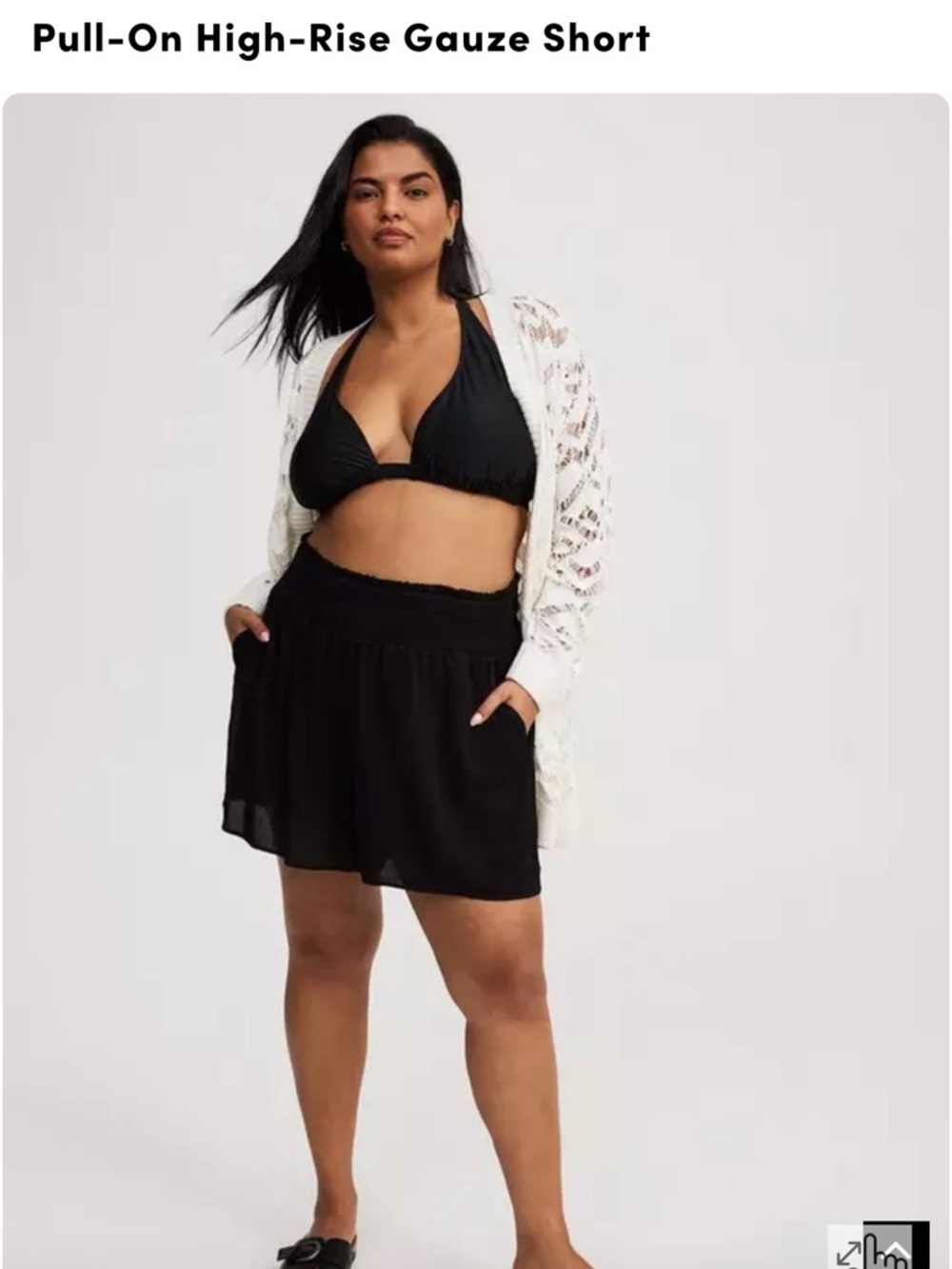 NWT Torrid Black Gauze Pull-On Short